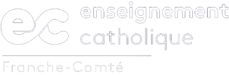 Logo Enseignement catholique Franche-Comté blanc